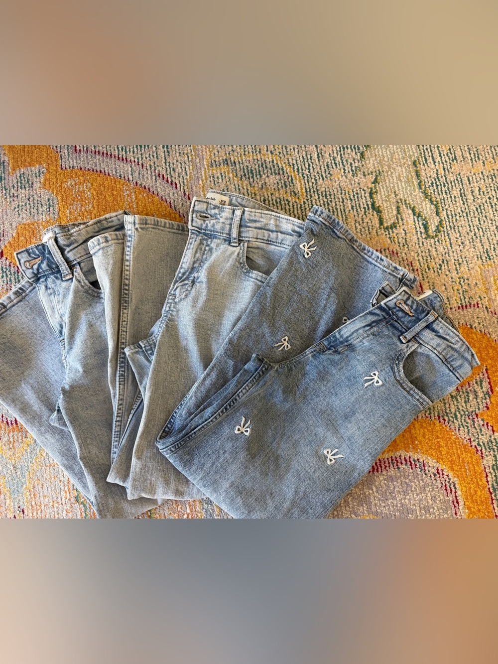 Abercrombie Kids 9/10 Short, high rise wide leg denim